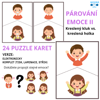 Párování emoce II - kreslený kluk vs. kreslená holka 